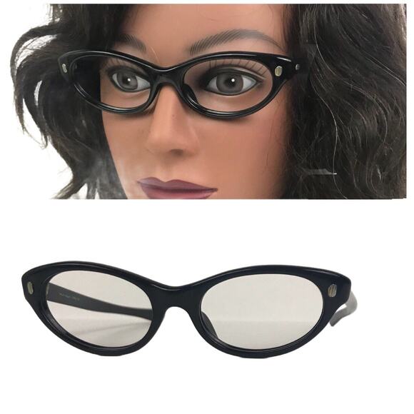 Deadstock 1960s Black Cateye Eyewear Eyeglasses Frame Only / M/L * - Picture 1 of 5